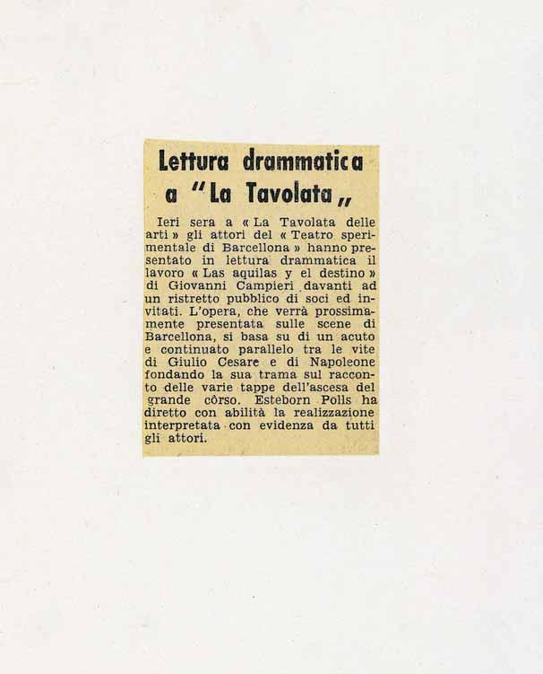 Document 15: «Lettura drammatica a La Tavolata»,