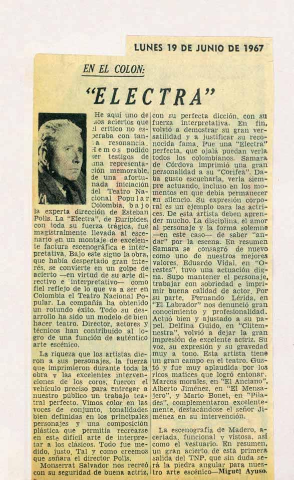 Document 23: «En el Colón: Electra»,