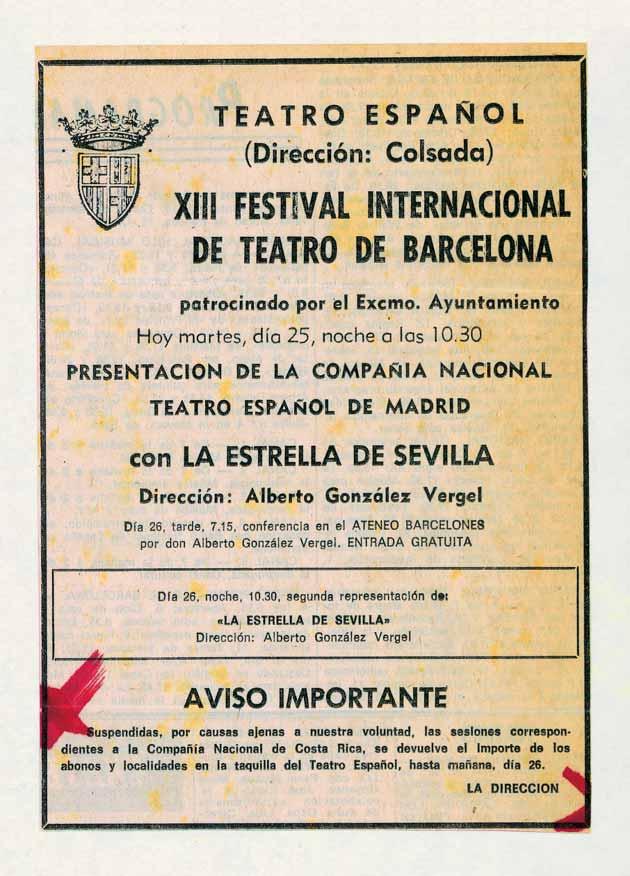 Document 38: Anunci de premsa de La estrella de Sevilla dins la programació del XIII Festival Internacional de