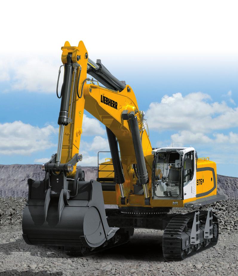 Excavadora sobre cadenas R 976 Peso operativo con equipo retro: 85.3 95.5 kg Peso operativo con equipo frontal: 9.