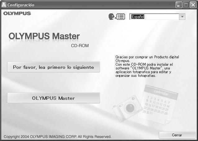 Uso de OLYMPUS Master Nota El correcto funcionamiento sólo está garantizado en un Macintosh cuando la cámara esté conectada a un ordenador equipado con un puerto USB integrado.