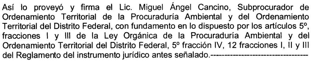Orgánica de la Procuraduría Ambiental del Ordenamiento Territorial del Distrito Federal. S E G U N D 0.