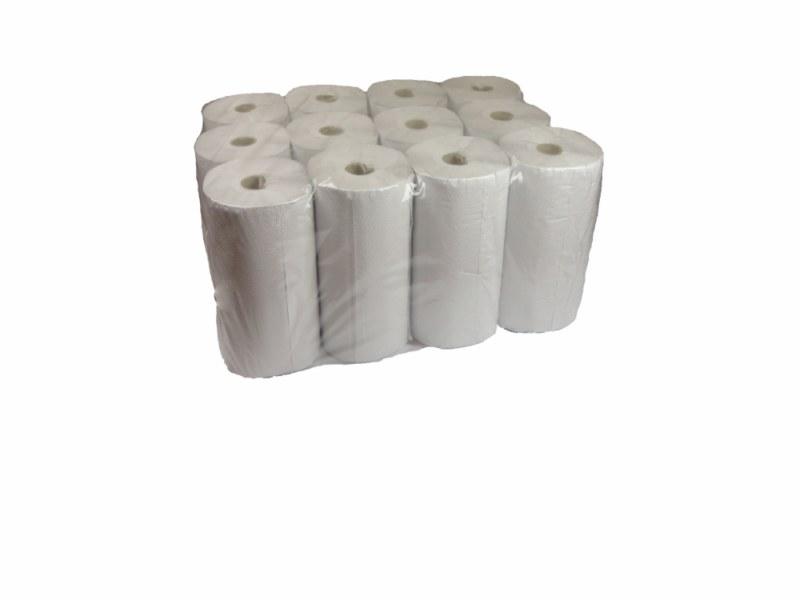 Tira 2 capas 1000 serv. Pura gofrado mono envasado (103055) Bobina de papel de 2 capas blanco de celulosa pura. Gofrado.