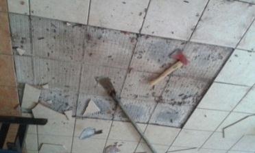 Reparación y cambio de piso cerámico en el área de
