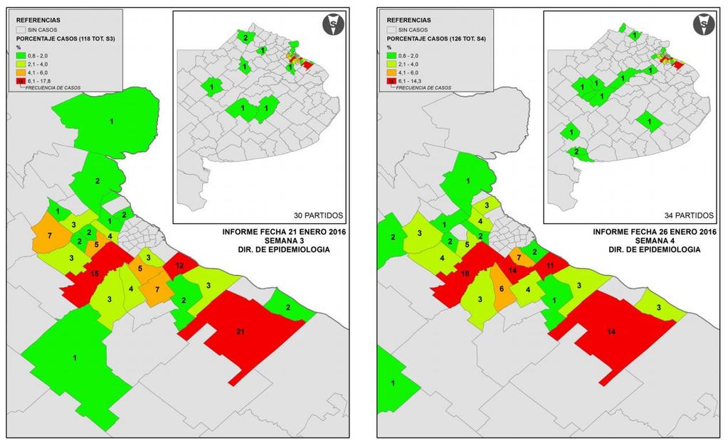 Provincia de Buenos Aires Notificación de casos de dengue Distribución porcentual de casos por