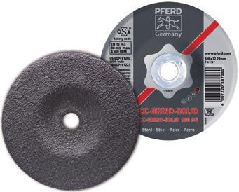 Discos de Desbaste CC-GRIND-SOLID SOLID SG-STEEL Discos CC-GRIND-SOLID Para trabajos de desbaste muy agresivos, máximo arranque de material.