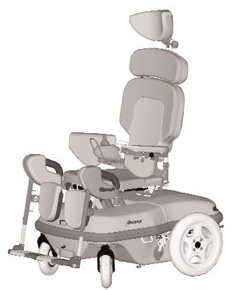 Silla de ruedas electrica con base rigida y totalmente plegable en una carcasa cerrada de color gris oscuro;. Dimensiones de la silla plegada : 90 x 64 x 40 cm.
