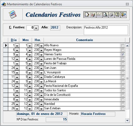 Existen múltiples opciones para asignar Horarios en los Calendarios de una forma automática y fluida, realizando asignaciones masivas entre fechas, por días, por semanas, por tablas periódicas