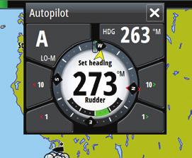 de una ruta mediante el viento y los datos GPS * Sólo disponible si el tipo de embarcación se establece en Velero.
