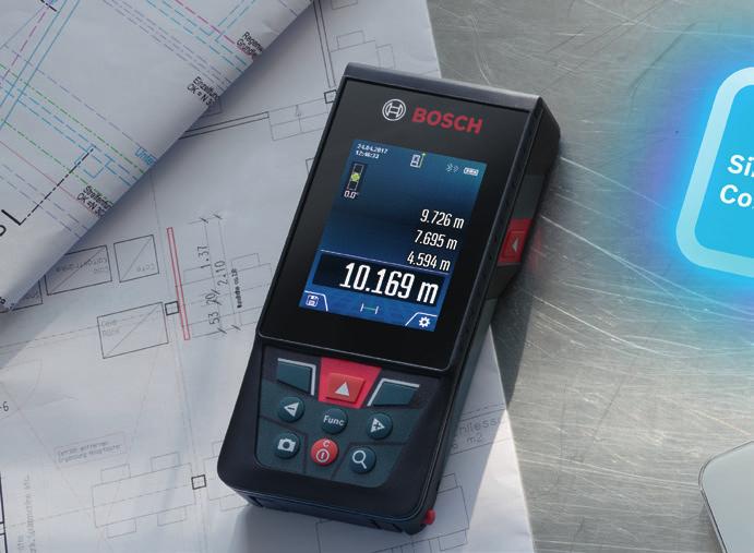 Herramientas de Medición, Nivelación y Detección Bosch Nuevo medidor GLM 120 C Medir en exteriores o largas distancias nunca fue tan fácil Fecha y