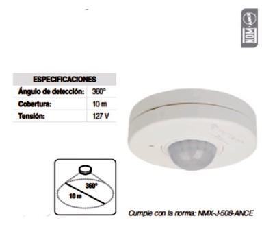 00 Clave: ID-MD-22 Tipo: Sensor Sensor para exterior Fabricado en policarbonato Para