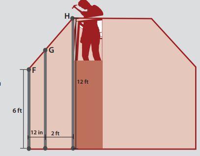 Muestra de una Pregunta en la Prueba SBAC Ejemplo: Un obrero está instalando vigas de madera para reforzar la pared trasera de un cuarto.