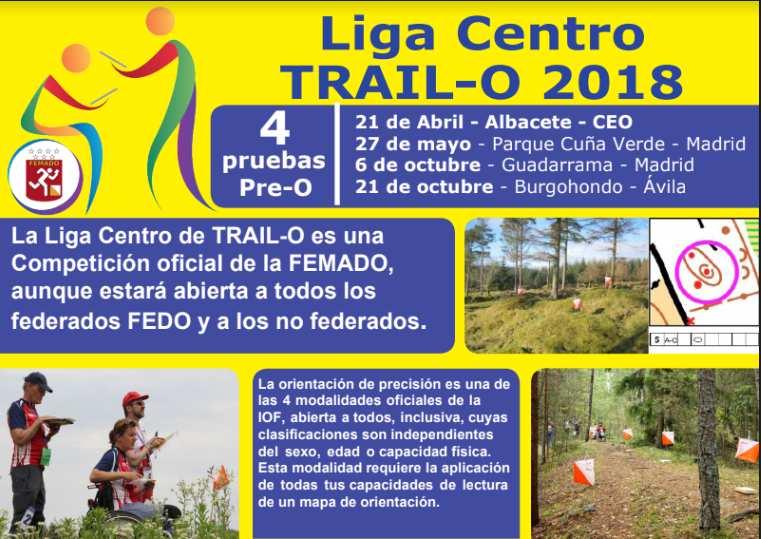 Introducción al TRAIL-O Introducción al TRAIL-O La FEMADO organiza en 2018 su primera Liga de Trail-O, que constará de 4 pruebas abiertas a todos los federados FEDO y también a participantes no