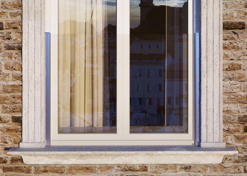 MÁS CARACTERÍSTICAS APICACIÓN Instale balcones franceses de hasta 33 mm de largo y 14 mm de altura Se monta desde el interior del edificio cuando se instala en el intradós de las ventanas Disponible