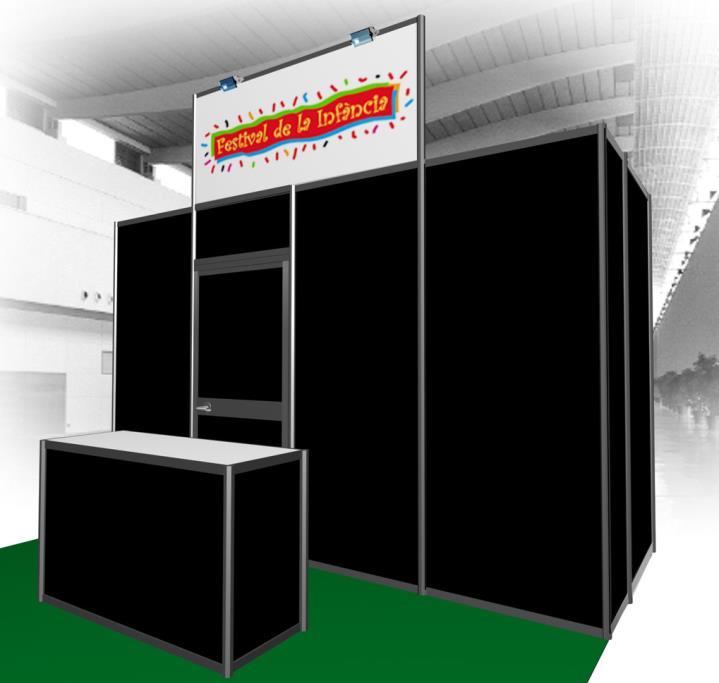 Tarifas de participación* Kit Delivery Desk Almacén + mostrador en versión modular 733,45 PAVIMENTO - NO INCLUIDO CONSTRUCCIÓN - 1 almacén en estructura modular color negro de 400x150x245 cm/h, con