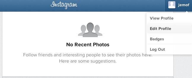 Borrando tu cuenta Escoge tu perfil Screen Name Para borrar tu cuenta visita la pagina www.instagram.