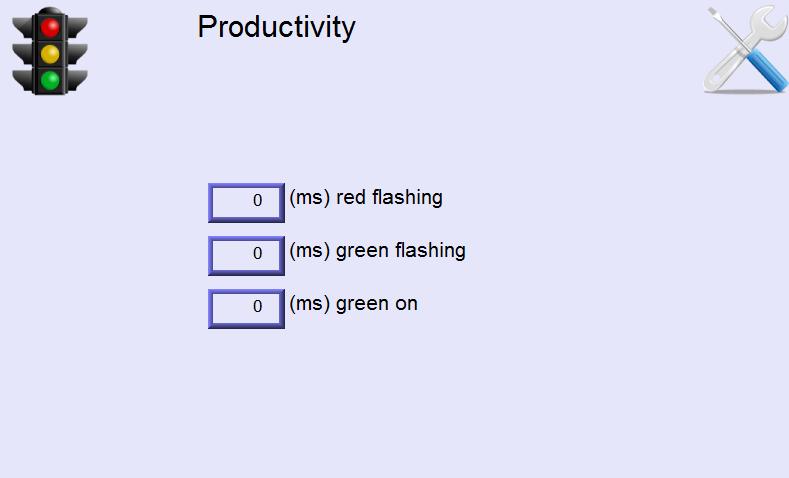 Sistema de monitoreo de producción (opcional) Esta es una característica opcional para el control de la productividad. Por medio de la luz roja y verde, la productividad de un operador se puede ver.