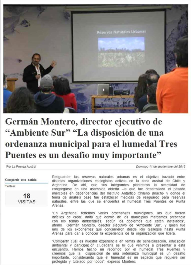 Fecha: 11/09/2016 Fuente: LA PRENSA AUSTRAL ONLINE (PUNTA ARENAS - CHILE) 14,4x20 288,4 1 2 GERMÁN MONTERO, DIRECTOR