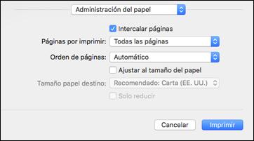 Cómo cambiar el tamaño de imágenes impresas - Software de impresión PostScript - Mac Puede ajustar el tamaño de la imagen a medida que la imprime seleccionando Administración del papel en el menú