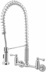 WALL-MOUNT PRE-RINSE KITCHEN FAUCET MODEL -K80-T Chrome with pull-down spray NSF -9 PACKAGE AND HARDWARE CONTENTS PART DESCRIPTION QUANTITY A Spout with gooseneck spray B Faucet body C Spray head D