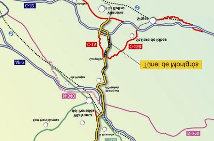 El túnel del Montgròs està format per dos tubs, un per sentit de la circulació, i se situa al pas de l Eix Diagonal en construcció entre la zona de l enllaç amb la C-32 a Sant Pere de Ribes i l