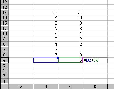 La fórmula de la derecha significa suma el contenido de la celda A1 con el de la celda que está una columna a la derecha.