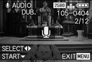 Funciones adicionales Agregar sonido a las tomas existentes - w AUDIO DUB. Con la LEICA DIGILUX 2 puede añadir posteriormente a cada toma una grabación de sonido de hasta 10s; p. ej.