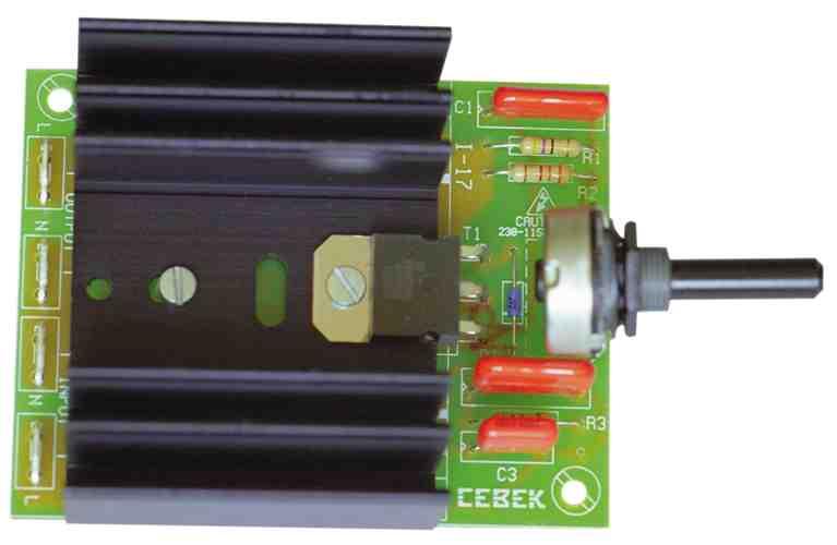 ILUMINACION I-17 Reguladores de luz 230V CA Regulación de intensidad lumínica mediante potenciómetro del circuito. Compatibilidad: Cargas resistivas y lámparas de filamento.