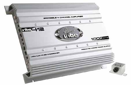 46 VIBE412 Amplificador 4 canales puenteable 4 x 250 watts 1000 Watts Max.