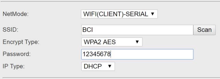 Imagen 10: Configuración serial a WIFI cliente con DHCP 2 