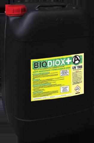 Biocida para la limpieza y desinfección de los sistemas de almacenamiento y distribución del agua de consumo humano y de bebida animal. Eliminación del biofilm y de algas.