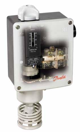RT: resostatos y Termostatos La serie RT incluye termostatos y presostatos para aplicaciones generales de refrigeración industrial y marina.