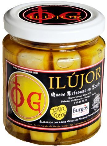 Queso en aceite REF:005 Descripción: El mismo queso artesano ILÚJOR envasado en aceite puro de oliva.