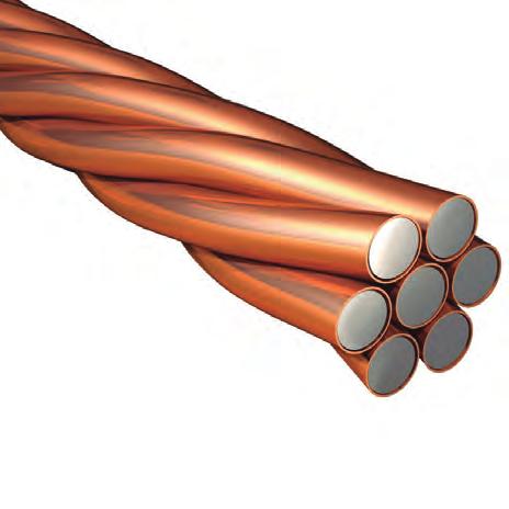 Conductores Cable Abrazadera CCS AG 34 Es un cable bimetálico que combina la resistencia del acero con la conductividad y resistencia a la corrosión del cobre.