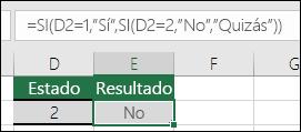 =SI(D3="";"En blanco";"no está en blanco") Esta fórmula indica Si (D3 nada, a continuación, volver a "En blanco", en caso contrario "no está en blanco").