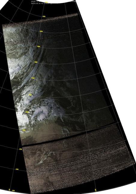 Imagen que demuestra la latitud en que se recibió la señal satelital y en la cual se pierde, véase Figura 61: Figura 61.