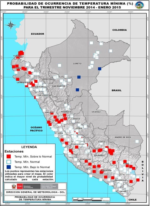 registrar valores superiores a sus normales históricas. Condiciones similares se esperan en la región Puno y las zonas altas de Moquegua y Tacna.