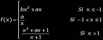 Determinar los valores de a y b para que la siguiente función sea derivable en todos sus puntos: Calcula, mediante la definición de derivada, la derivada de las funciones