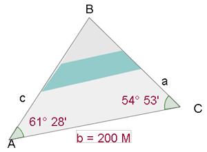 Resolver los sistemas: Resuelve el triángulo de datos: A = 30, a = 3 m y b = 6 m. Resuelve el triángulo de datos: A = 60, a = 8 m y b = 4 m.