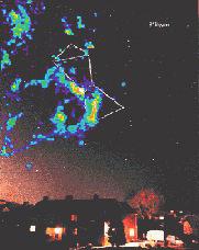 Figura 14. Emisión de la nube molecular gigante de Orión en CO. Cortesía de T. Dame (CfA, Harvard) et al., Columbia 1,2 m Radio Telescopes.