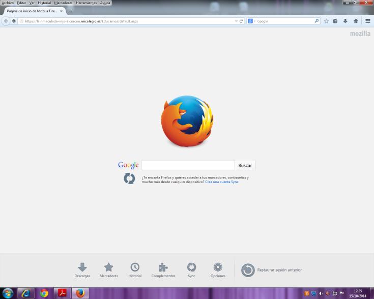 El funcionamiento de la plataforma está optimizado para el navegador Mozilla Firefox. Página de descarga gratuita: www.mozilla.com 1.