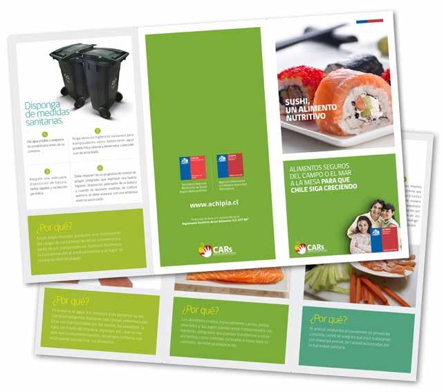 GESTIÓN ACHIPIA 2011 / 2013 75 Figura 22 Tríptico Buenas Prácticas para la Elaboración de Sushi. D Curso E- Learning Principios de Inocuidad Alimentaria 2013.