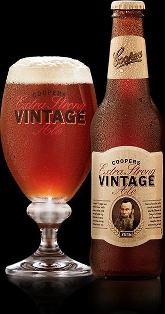 Cerveza Coopers Extra Strong Vintage Ale Descripción: Ale pensada para envejecer, de olor maltoso, punzante e intenso.