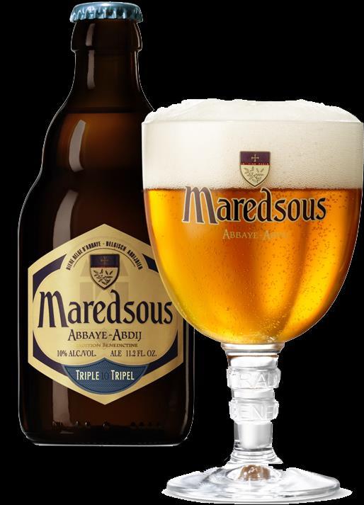 Cerveza Maredsous Triple Descripción: Cerveza Ámbar, predomina su cuerpo,