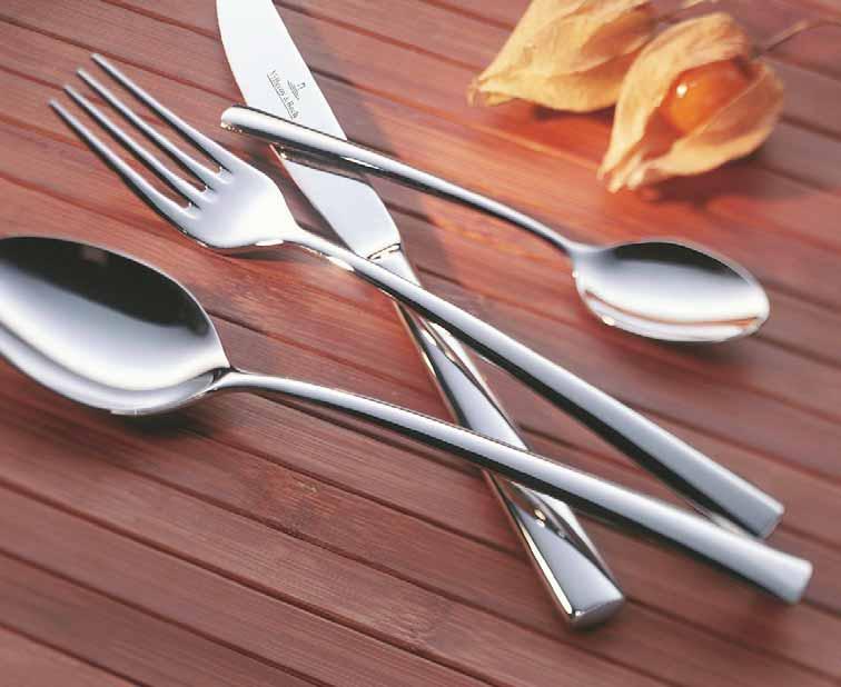 Piemont Modern cutlery in a linear design coordinating with every fashionable style. Moderne, gradlinige Besteck-Linie passend zu jedem Trend-Style.