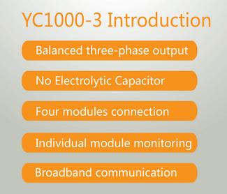 YC1000-3 Salida trifásica equilibrada Sin capacitor electrolítico