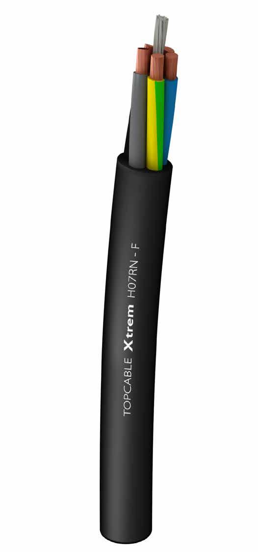 XTREM H07RNF XTREM H07RNF Cable flexible de goma, para uso industrial. UNEEN 50525221 / IEC 602454 DISEÑO Conductor Cobre electrolítico, clase 5 (flexible) según UNEEN 60228 e IEC 60228.