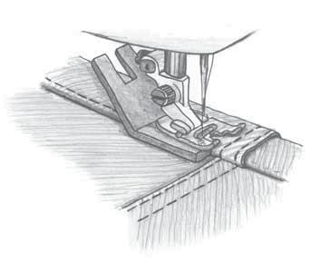 Costura Dobladillo Para coser dobladillos, le recomendamos usar puntadas rectas para los tejidos no elásticos, cuero y vinilo, y puntadas elásticas para los tejidos