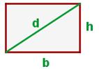 Nº 5 Diagonal del rectángulo Ingresan por archivo los valores b y h correspondientes a los lados de un rectángulo, se desea hallar la diagonal que corta el mismo. Mostrar por pantalla el resultado.