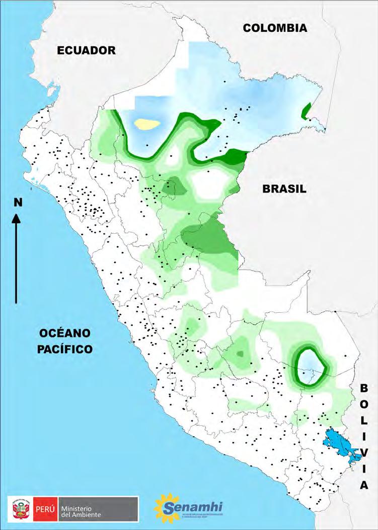 2 Mapa N 2: Promedio semanal de precipitación del 18 al 24 de septiembre del 2017 Sierra Sur: En la semana, se evidenció mayor frecuencia de lluvias en el Altiplano, seguido por la sección oriental y